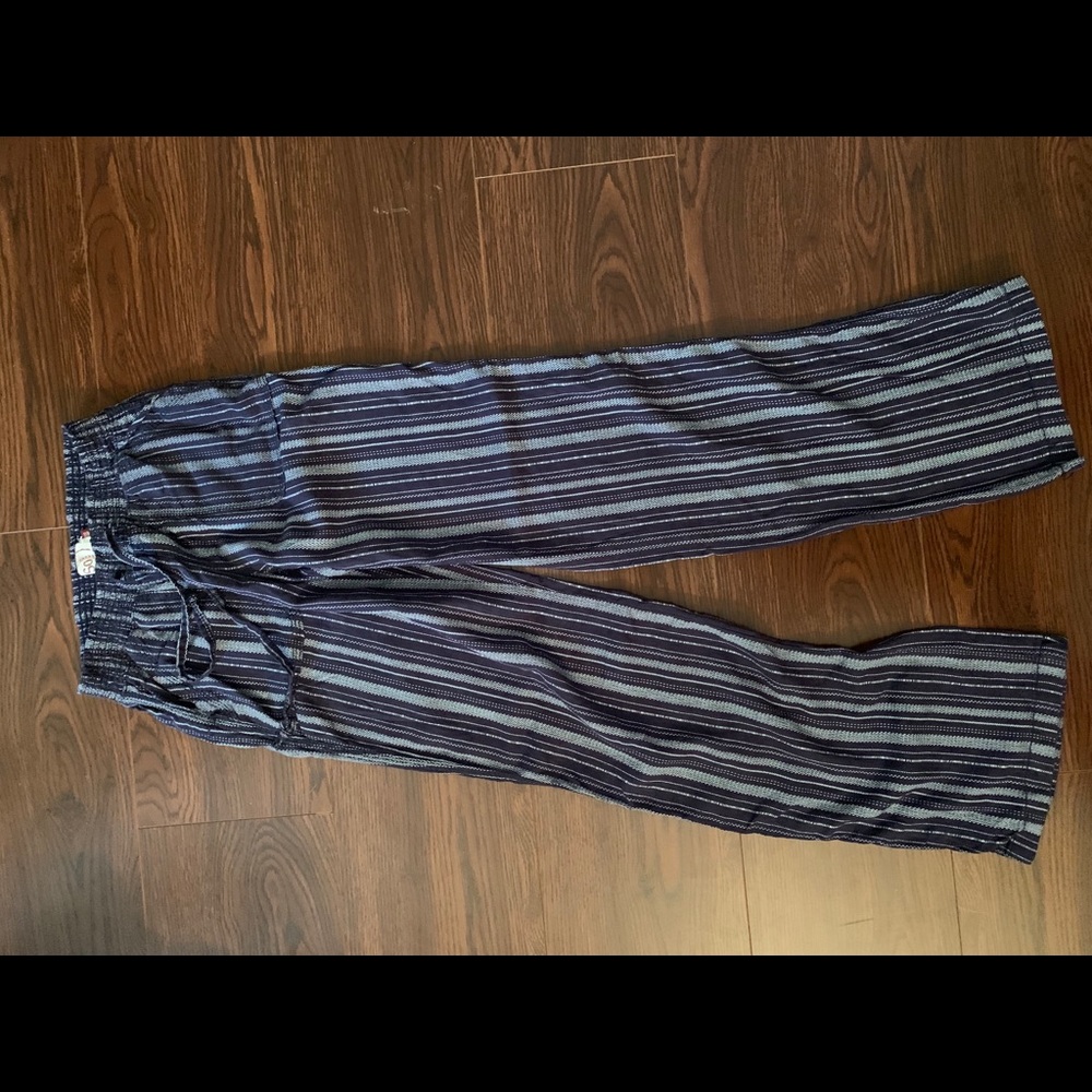 Blue striped casual pants